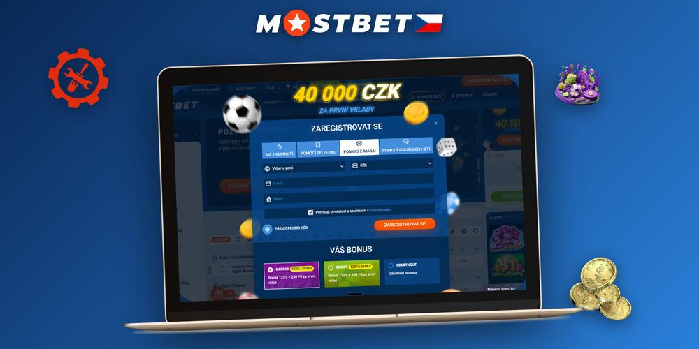 Mostbet CZ registrace se čtyřmi variantami přihlášení na mobilu i desktopu
