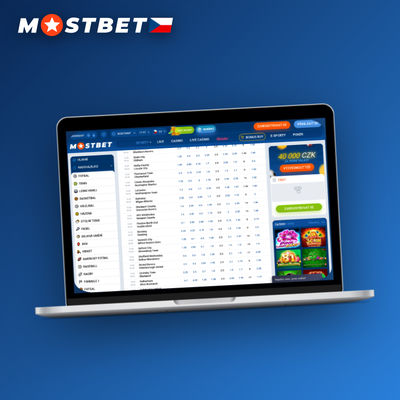 Notebook v kavárně s otevřenou webovou verzí Mostbet bez instalace